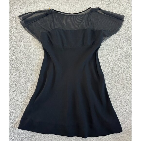 Vintage Y2K Shawl Dress Black Little Black Dress Spaghetti Defined Bust - Picture 2 of 14